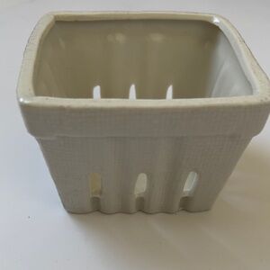 Creative Co-Op Ivory Ceramic Basket